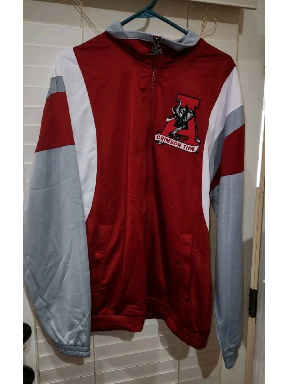 Vintage Starter ALABAMA CRIMSON TIDE Full Zip Track Jacket Adult Large Red Gray
